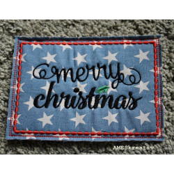 Stickdatei - ITH Postkarte Merry Christmas 2